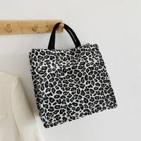 Women's Medium Canvas Houndstooth Zebra Leopard Streetwear Square Zipper Handbag sku image 2