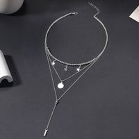 Ig Style Simple Style Round Star Alloy Beaded Women's Three Layer Necklace main image 2