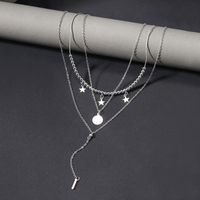 Ig Style Simple Style Round Star Alloy Beaded Women's Three Layer Necklace main image 3