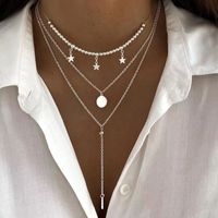 Ig Style Simple Style Round Star Alloy Beaded Women's Three Layer Necklace main image 6