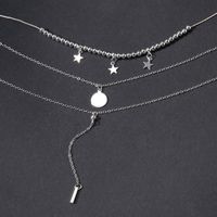 Ig Style Simple Style Round Star Alloy Beaded Women's Three Layer Necklace main image 4