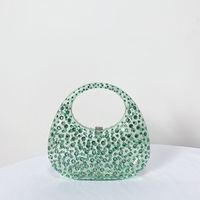 Women's All Seasons Arylic Solid Color Streetwear Oval Lock Clasp Handbag sku image 4