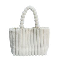 Women's Large Autumn&winter Plush Solid Color Basic Square Magnetic Buckle Shoulder Bag Tote Bag main image 3