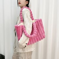 Women's Large Autumn&winter Plush Solid Color Basic Square Magnetic Buckle Shoulder Bag Tote Bag main image 1