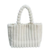 Women's Large Autumn&winter Plush Solid Color Basic Square Magnetic Buckle Shoulder Bag Tote Bag sku image 1