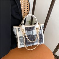Women's Medium Fabric Color Block Streetwear Square Zipper Shoulder Bag Handbag Crossbody Bag main image 1