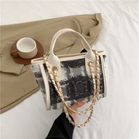 Women's Medium Fabric Color Block Streetwear Square Zipper Shoulder Bag Handbag Crossbody Bag main image 4