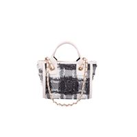 Women's Medium Fabric Color Block Streetwear Square Zipper Shoulder Bag Handbag Crossbody Bag sku image 1