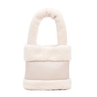 Women's Medium Autumn&winter Plush Solid Color Streetwear Bucket Magnetic Buckle Shoulder Bag Handbag sku image 1