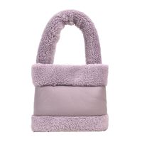 Women's Medium Autumn&winter Plush Solid Color Streetwear Bucket Magnetic Buckle Shoulder Bag Handbag sku image 2