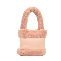 Women's Medium Autumn&winter Plush Solid Color Streetwear Bucket Magnetic Buckle Shoulder Bag Handbag sku image 4