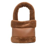 Women's Medium Autumn&winter Plush Solid Color Streetwear Bucket Magnetic Buckle Shoulder Bag Handbag sku image 6
