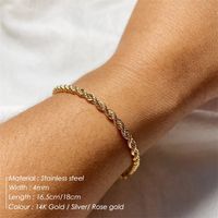 Lady Spiral Stripe Stainless Steel Plating Chain Bracelets main image 5