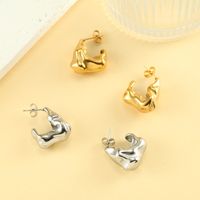 1 Pair Streetwear Solid Color Irregular Plating Stainless Steel Ear Studs main image 1