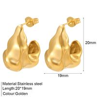 1 Pair Streetwear Solid Color Irregular Plating Stainless Steel Ear Studs sku image 1