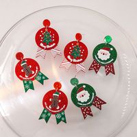 1 Pair Cartoon Style Christmas Tree Plating Arylic Drop Earrings main image 3
