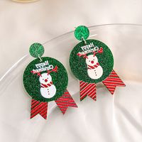 1 Pair Cartoon Style Christmas Tree Plating Arylic Drop Earrings main image 2