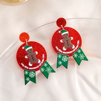 1 Pair Cartoon Style Christmas Tree Plating Arylic Drop Earrings sku image 2