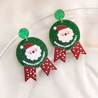 1 Pair Cartoon Style Christmas Tree Plating Arylic Drop Earrings sku image 3