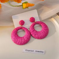 1 Pair Vacation Round Plating Alloy Raffia Drop Earrings main image 3