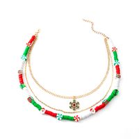 Cute Christmas Tree Bell Snowflake Alloy Plating Inlay Crystal Gold Plated Christmas Unisex Pendant Necklace main image 2