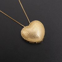 Vintage Style Simple Style Heart Shape Copper Plating Inlay Zircon Gold Plated Pendant Necklace main image 4