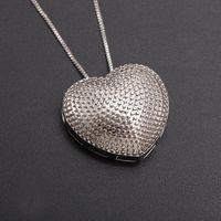 Vintage Style Simple Style Heart Shape Copper Plating Inlay Zircon Gold Plated Pendant Necklace main image 3