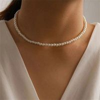 Lady Heart Shape Stainless Steel Imitation Pearl Shell Beaded Plating Necklace main image 5