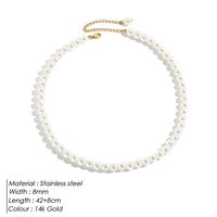 Lady Heart Shape Stainless Steel Imitation Pearl Shell Beaded Plating Necklace sku image 3