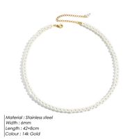 Lady Heart Shape Stainless Steel Imitation Pearl Shell Beaded Plating Necklace sku image 2