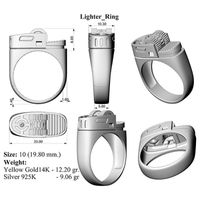 Retro Cool Style Lighter Solid Color Alloy Plating Unisex Rings main image 2