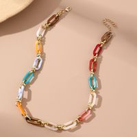 Casual Hip-hop Retro Solid Color Plastic Chain Unisex Necklace main image 4