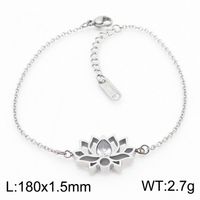 Titanium Steel 18K Gold Plated Simple Style Plating Hollow Out Lotus Chrysanthemum Bracelets Earrings Necklace sku image 5