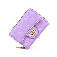 Women's All Seasons Pu Leather Solid Color Sweet Simple Style Square Zipper Card Holder Coin Purse sku image 4
