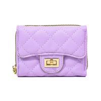 Women's All Seasons Pu Leather Solid Color Sweet Simple Style Square Zipper Card Holder Coin Purse main image 9