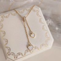 Titanium Steel 18K Gold Plated IG Style Sweet Plating Inlay Heart Shape Zircon Pendant Necklace main image 5