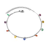 Elegant Classical Geometric Stainless Steel Inlay Artificial Diamond Women's Anklet main image 3