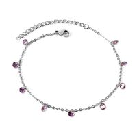 Elegant Classical Geometric Stainless Steel Inlay Artificial Diamond Women's Anklet sku image 2