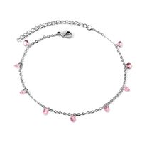 Elegant Classical Geometric Stainless Steel Inlay Artificial Diamond Women's Anklet main image 5