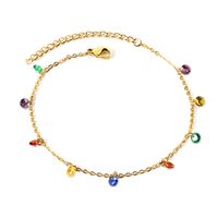 Elegant Classical Geometric Stainless Steel Inlay Artificial Diamond Women's Anklet main image 6