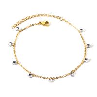 Elegant Classical Geometric Stainless Steel Inlay Artificial Diamond Women's Anklet sku image 5