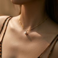 Retro Einfacher Stil Geometrisch Kupfer Perlen Emaille Überzug 18 Karat Vergoldet Halskette sku image 2
