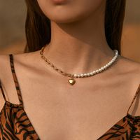 Retro Simple Style Geometric Copper Beaded Enamel Plating 18k Gold Plated Necklace sku image 39