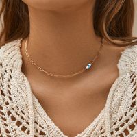Retro Einfacher Stil Geometrisch Kupfer Perlen Emaille Überzug 18 Karat Vergoldet Halskette sku image 10