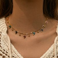 Retro Einfacher Stil Geometrisch Kupfer Perlen Emaille Überzug 18 Karat Vergoldet Halskette sku image 15