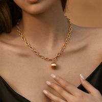 Retro Einfacher Stil Geometrisch Kupfer Perlen Emaille Überzug 18 Karat Vergoldet Halskette sku image 42