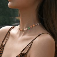 Retro Einfacher Stil Geometrisch Kupfer Perlen Emaille Überzug 18 Karat Vergoldet Halskette sku image 13