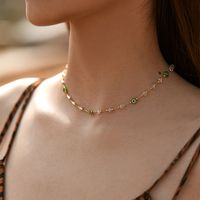 Retro Einfacher Stil Geometrisch Kupfer Perlen Emaille Überzug 18 Karat Vergoldet Halskette sku image 19