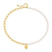 Retro Einfacher Stil Geometrisch Kupfer Perlen Emaille Überzug 18 Karat Vergoldet Halskette main image 3