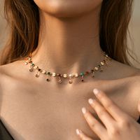 Retro Einfacher Stil Geometrisch Kupfer Perlen Emaille Überzug 18 Karat Vergoldet Halskette sku image 30